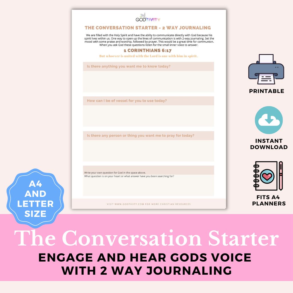 The conversation starter - 2 Way Journaling page