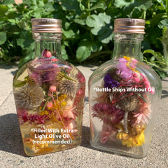 Herbarium Preserved Flowers Anointing Oil Glass Bottle