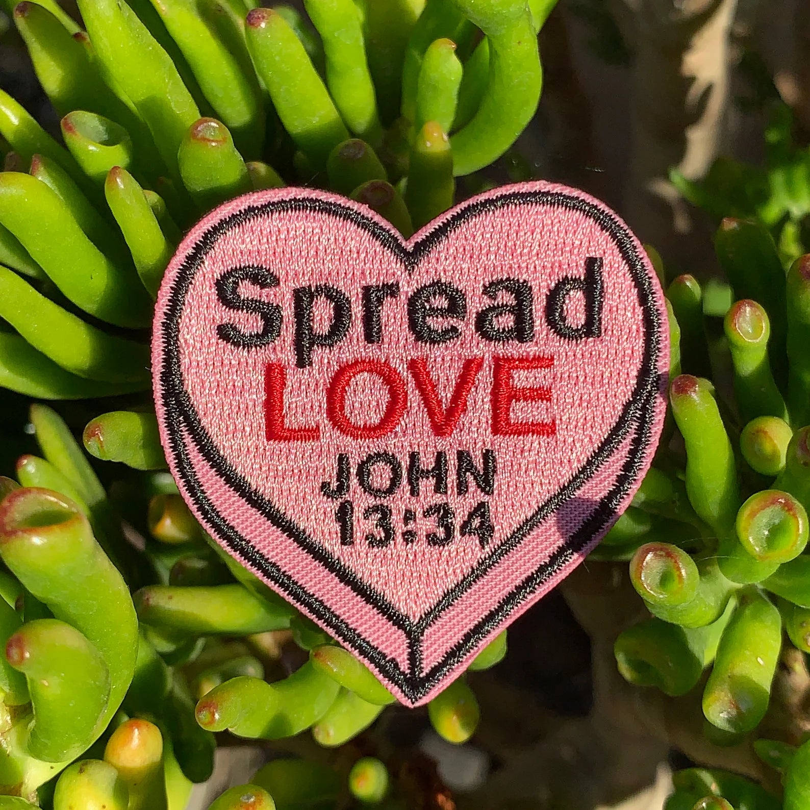 Spread Love Heart Embroidery Iron-on Christian Patch Bible Verse